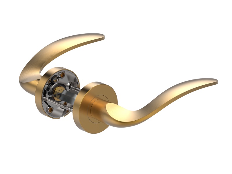 Lever handle in gold